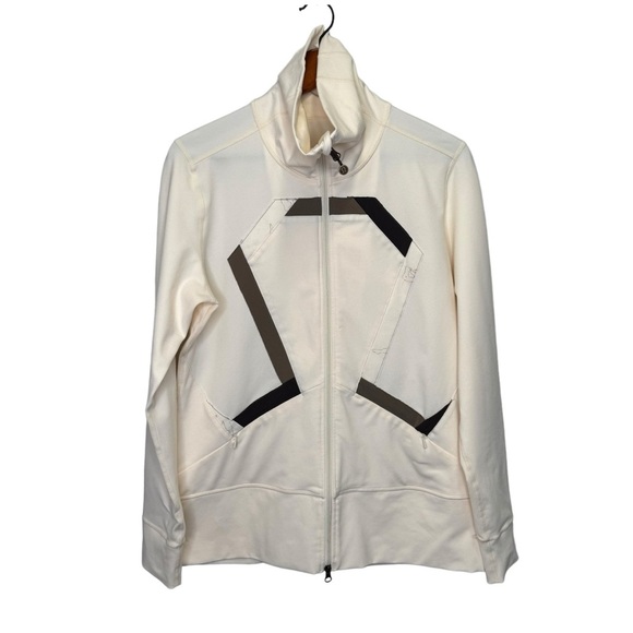 Lululemon Origami Stride Jacket Polar Cream Size 12 Activewear Workout Yoga - Picture 1 of 12
